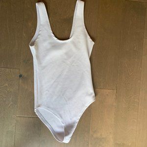 Zara Bright white ribbed body suit